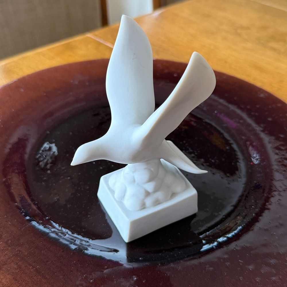 Bisque porcelain dove by Roman Inc.